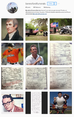 Beresford funeral instagram feed
